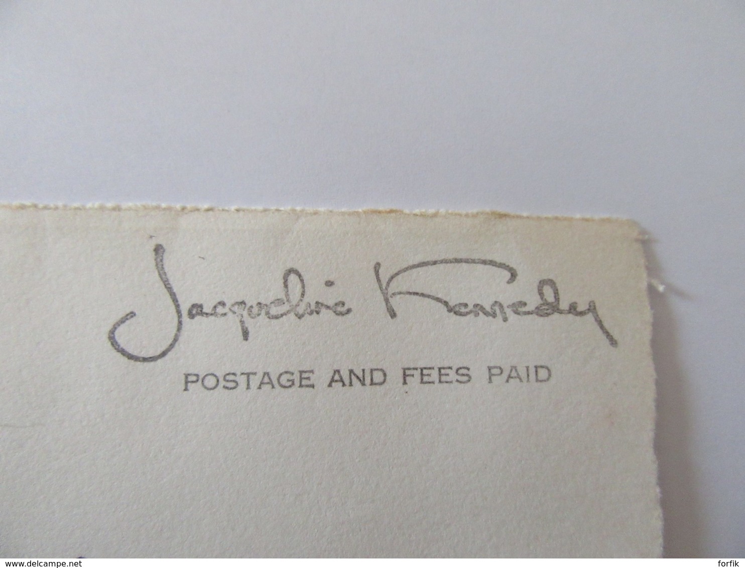 Façade D'enveloppe En Franchise USA Vers France "Jacqueline Kennedy" - Historical Documents