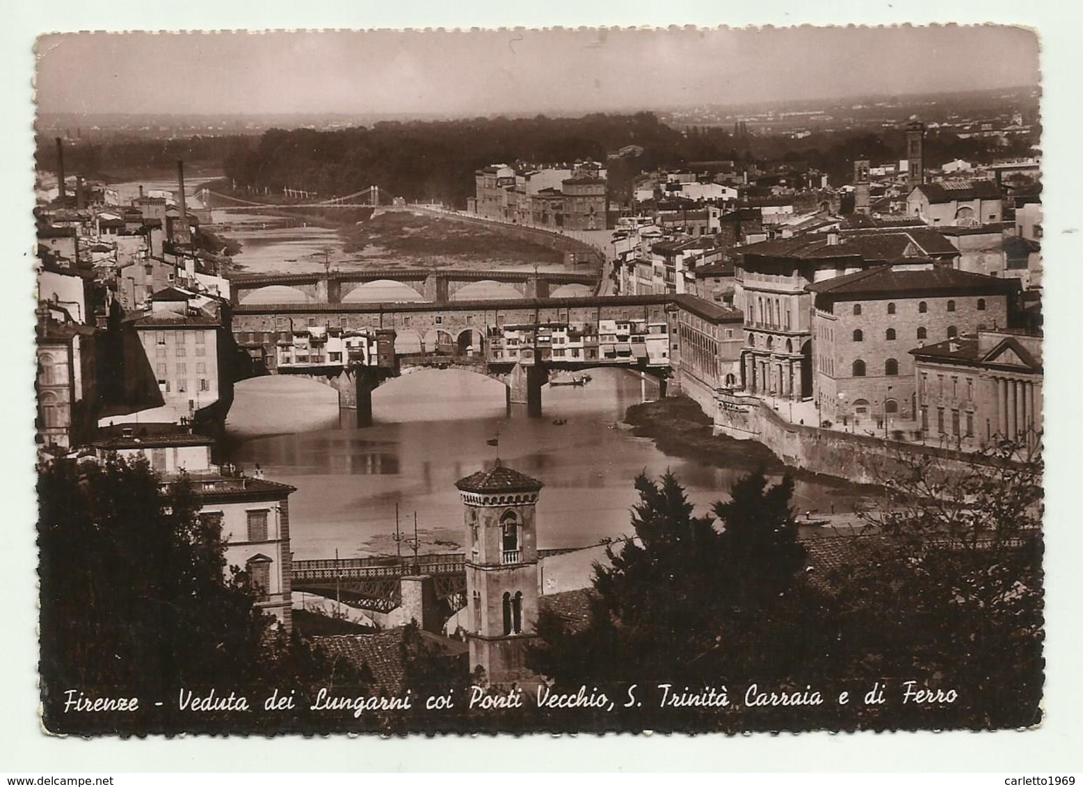 FIRENZE - VEDUTA DEI LUNGARNI COI PONTI VECCHIO, S.TRINITA' E DI FERRO - NV  FG - Firenze