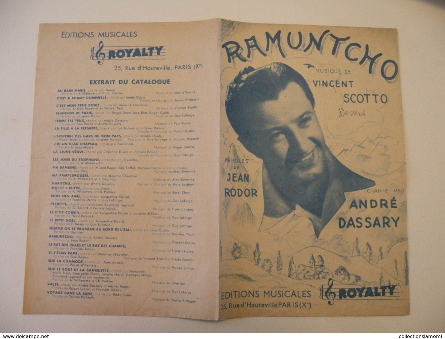 Ramuntcho (André Dassary)-(musique Vincent Scotto) (paroles Jean Rodor) (Partition)1944 - Chansonniers