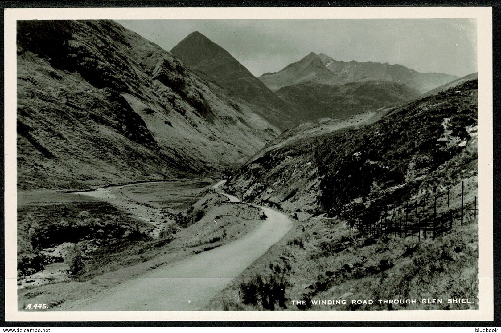 Ref 1291 - Real Photo Postcard - The Winding Road Through Glen Shiel - Ross & Cromarty - Ross & Cromarty