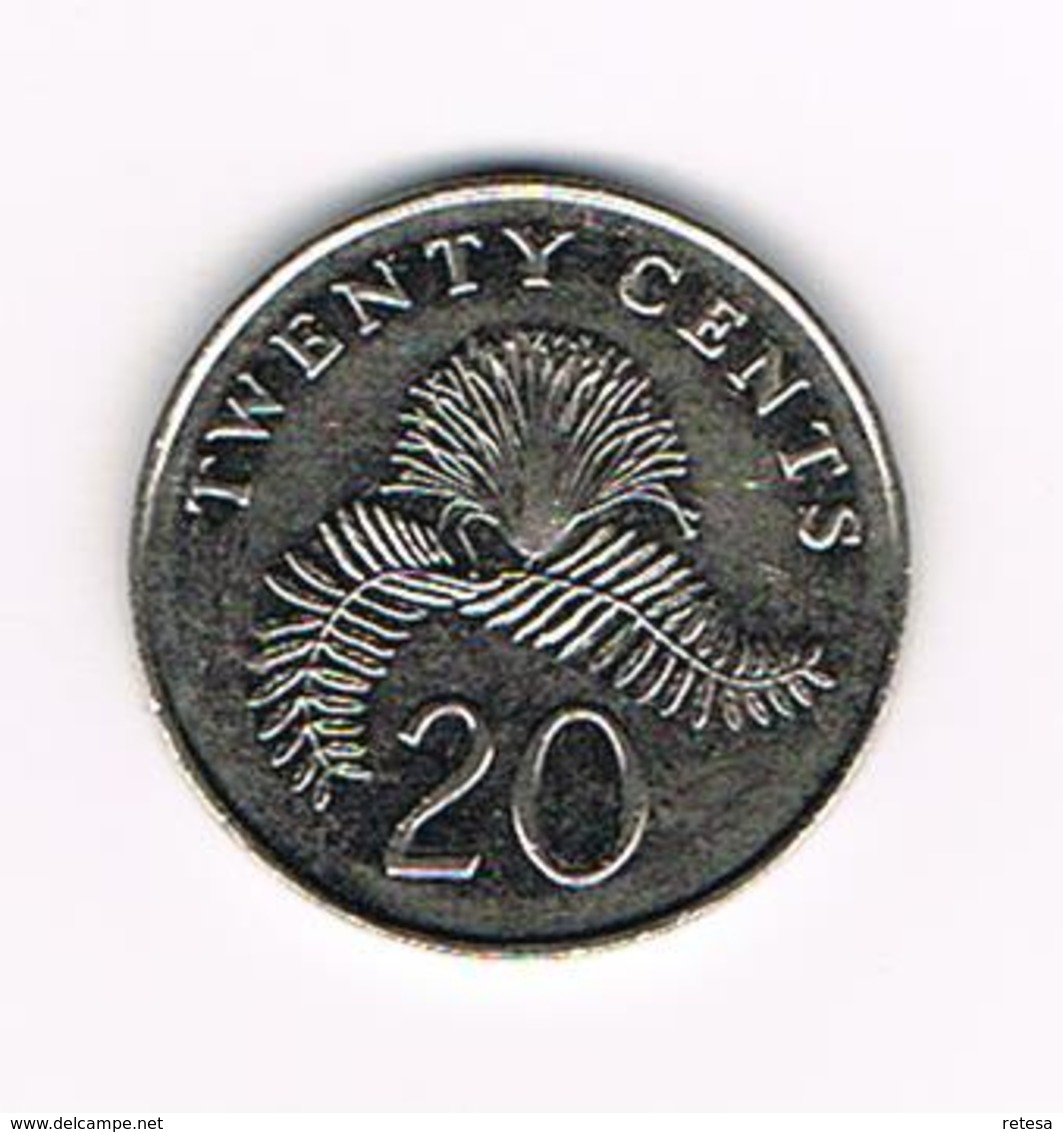 //  SINGAPORE   20  CENTS  2010 - Singapour