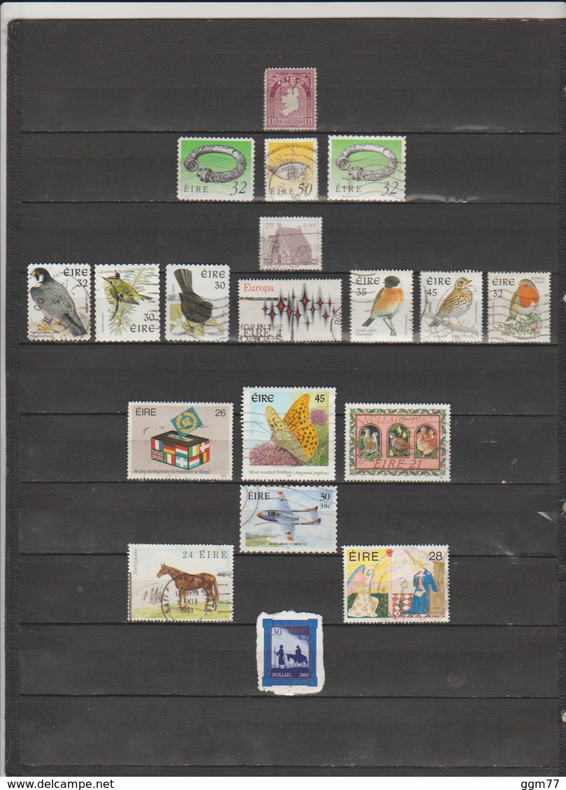 19 TIMBRES IRLANDE OBLITERES DE 1941 à 2000  Cote : 20,25 € - Used Stamps