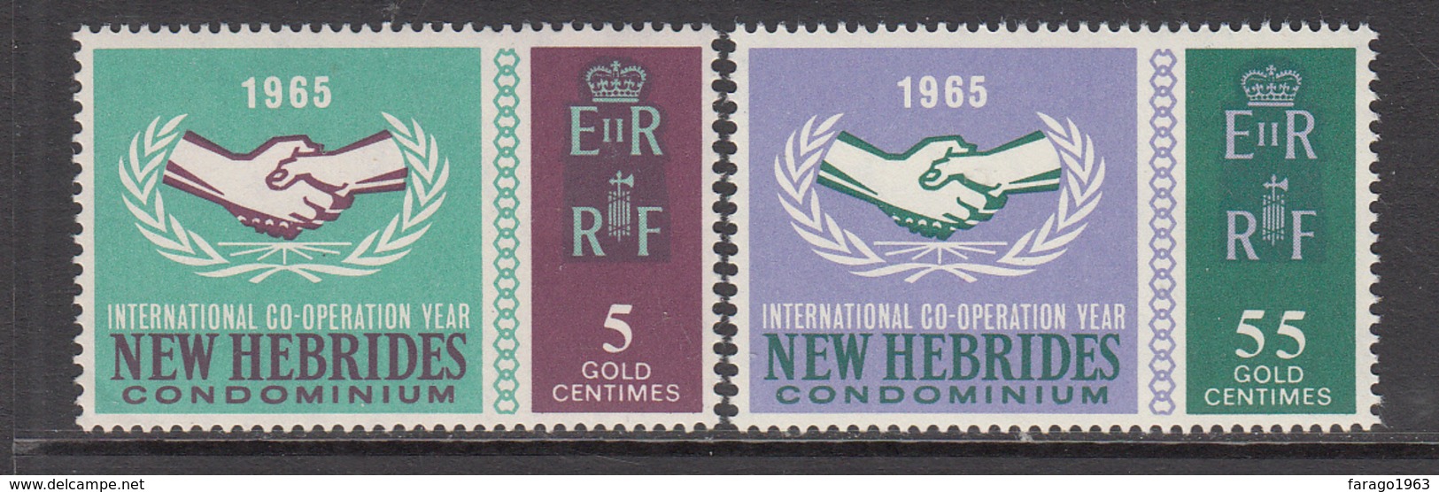 1965 New Hebrides ICY Cooperation Complete Set Of 2 MNH - Nuovi