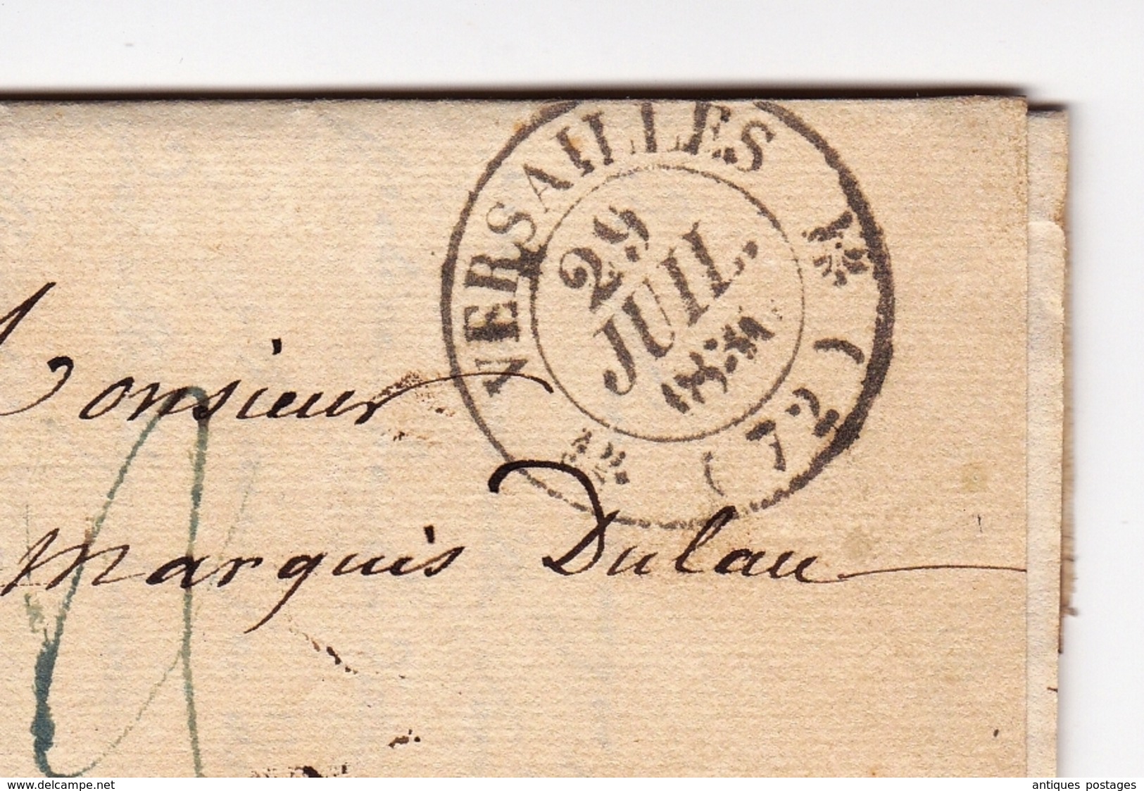 Lettre Versailles 1830 Préfecture Préfet Seine Et Oise Marquis Lau D'Allemans Milly La Forêt - 1801-1848: Précurseurs XIX