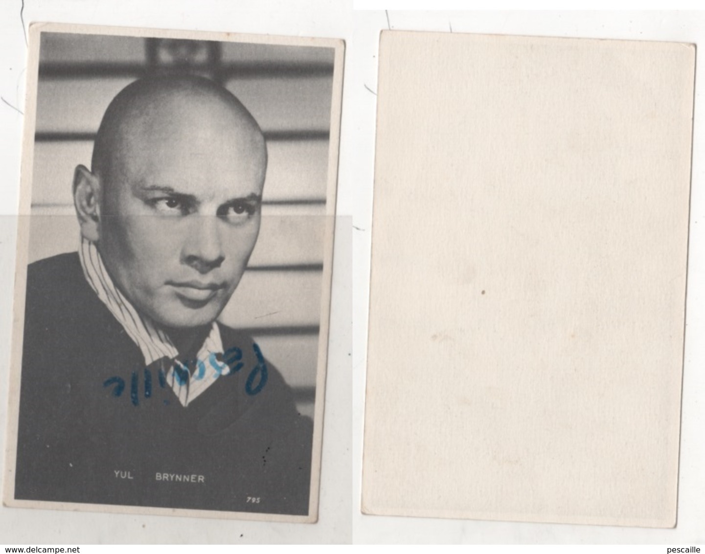 PHOTOGRAPHIE CARTONNEE ACTEUR YUL BRYNNER - Célébrités