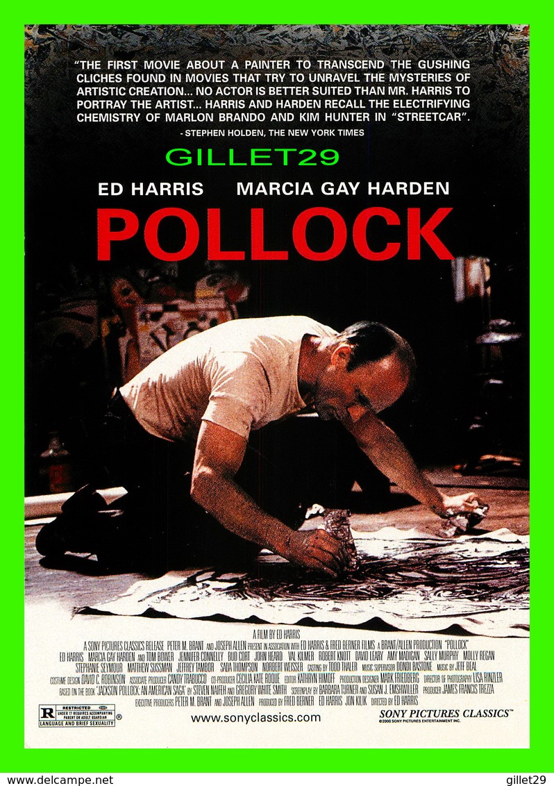 AFFICHES DE CINÉMA -  " POLLOCK " FILM DE ED HARRIS IN 2000 WITH MARCIA GAY HARDEN - - Affiches Sur Carte