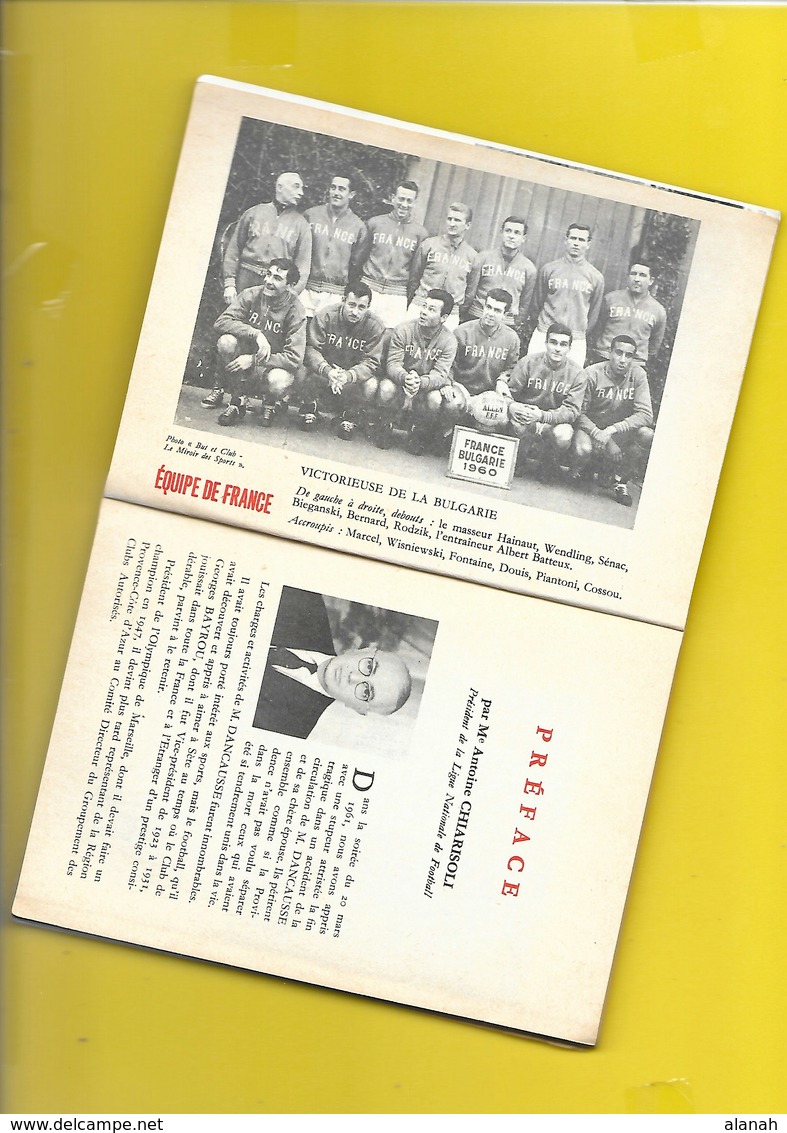 Calendrier Saison 1961/1962 "F.F.F." 1° & 2° Divisions 64 Pages + Couverture Format 12 X 16 Cm Env.. - Autres & Non Classés