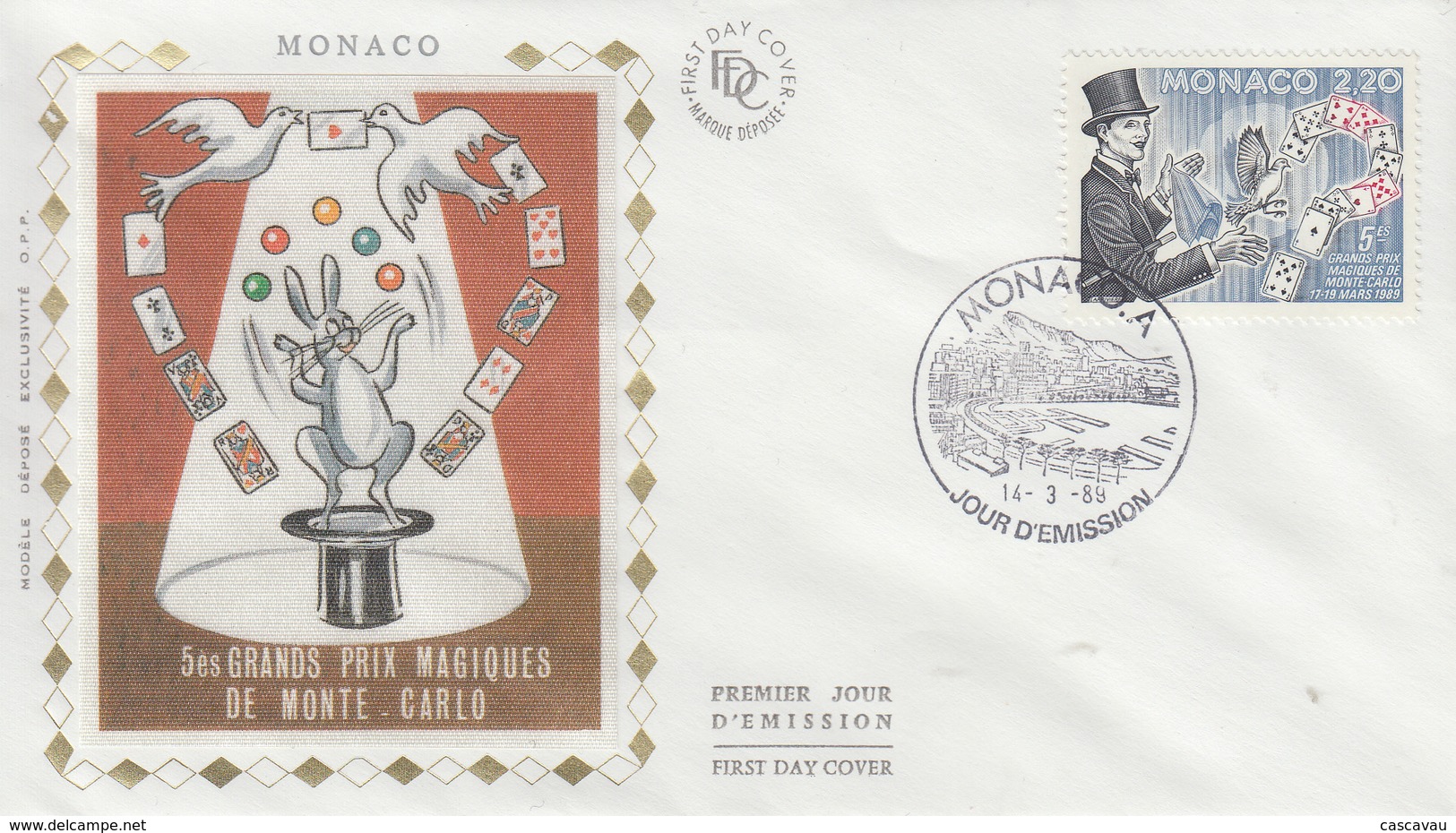 Enveloppe  FDC  1er  Jour   MONACO    5émes  GRANDS  PRIX  MAGIQUES    De   MONTE  CARLO     1989 - Zirkus