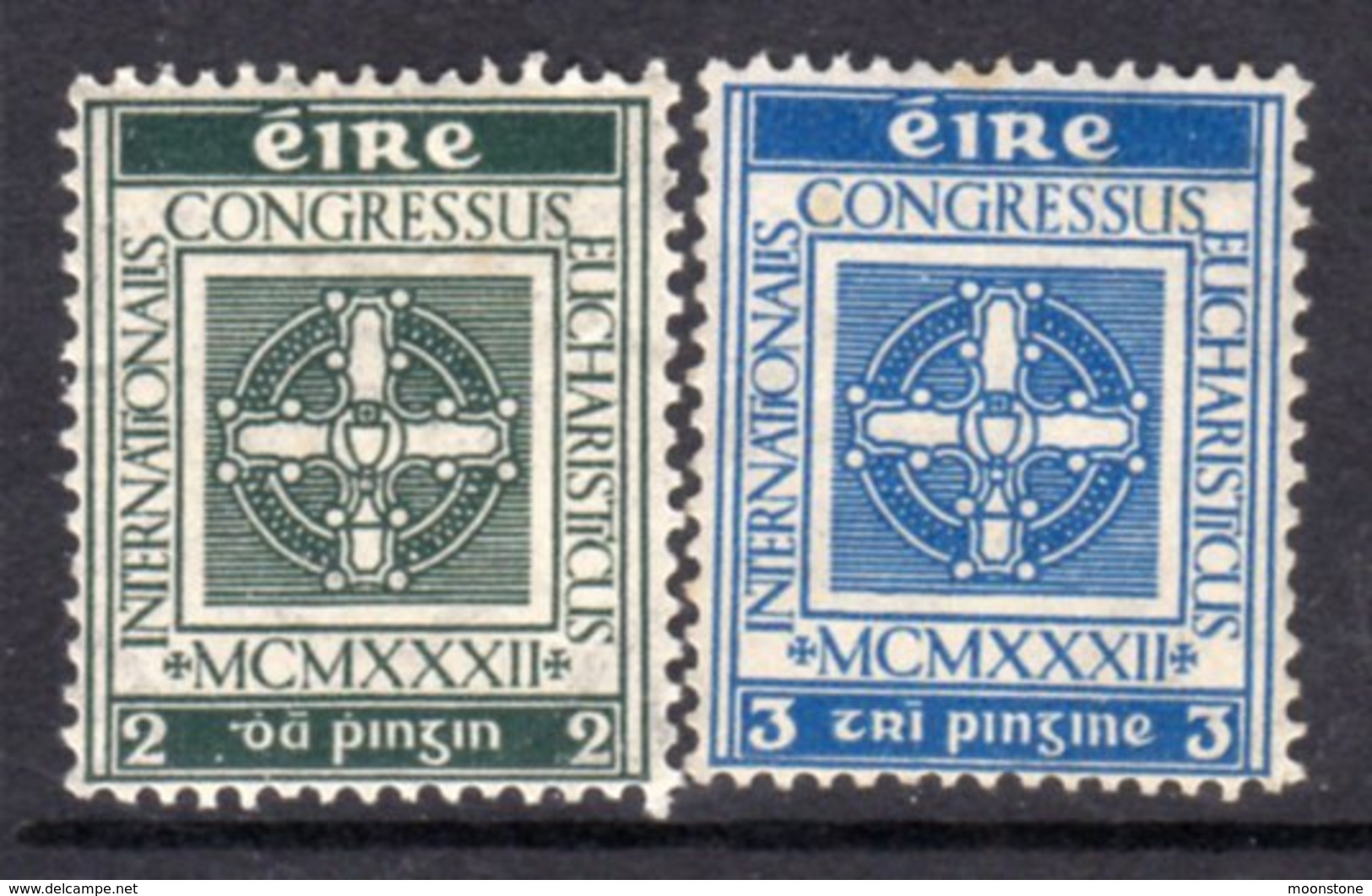 Ireland 1932 Eucharistic Congress Set Of 2, Hinged Mint, SG 94/5 - Nuevos