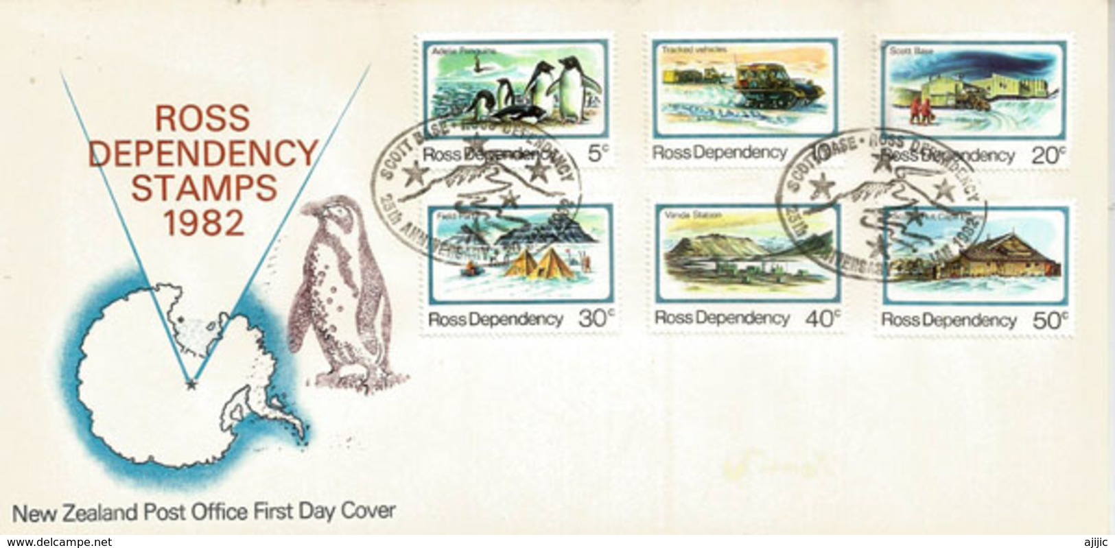 Expedition Bases Scott  Janvier 1982, Série Complète Lettre FDC N-Z Post-Office - Covers & Documents