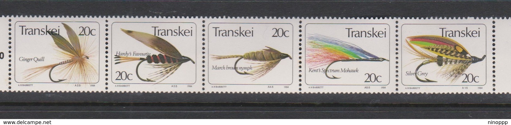 South Africa-Transkei SG 137-141 1984 Fishing Flies 5th Series, Mint Never Hinged - Transkei