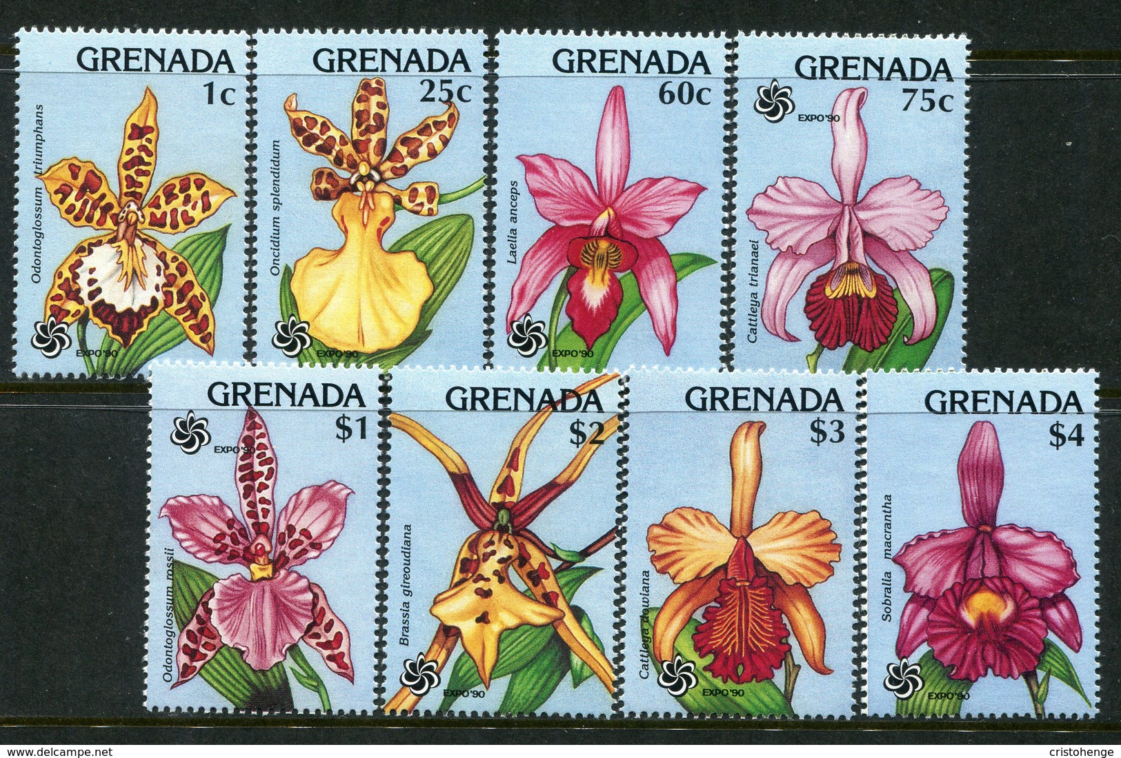 Grenada 1990 Expo '90 - Orchids Set MNH (SG 2082-2089) - Grenada (1974-...)