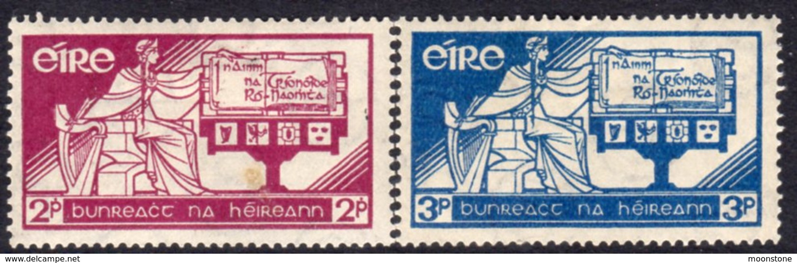 Ireland 1937 Constitution Day Set Of 2, Hinged Mint, SG 105/6 - Unused Stamps