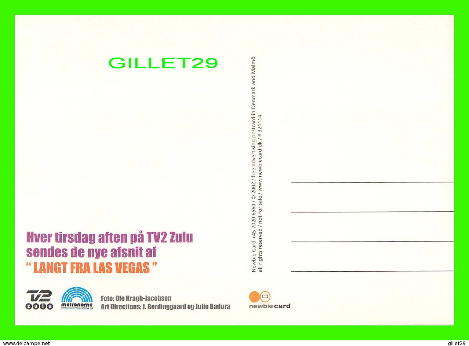 SÉRIES TV - " TV2 ZULU " - LANGT FRA LAS VEGAS -  NEWBIE CARD, 2002 - - Séries TV