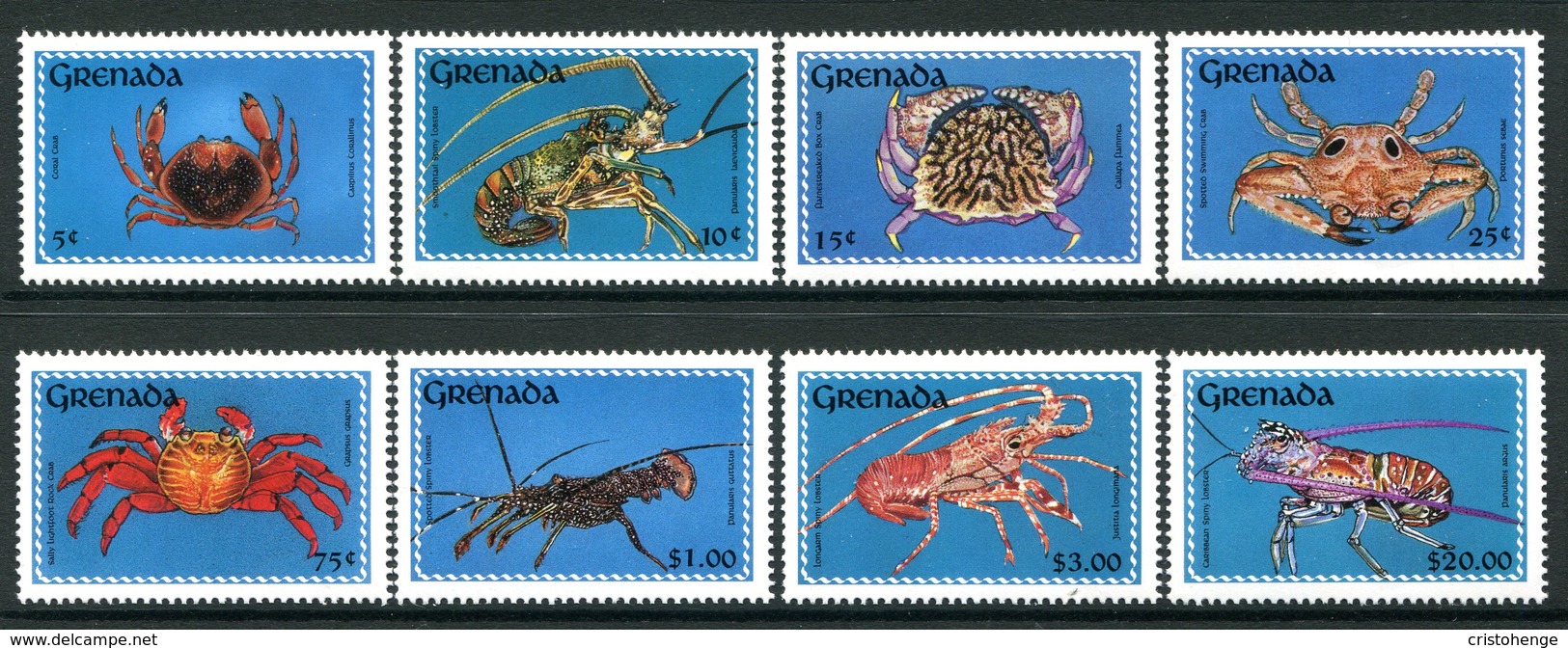 Grenada 1990 Crustaceans Set MNH (SG 2165-2172) - Grenada (1974-...)