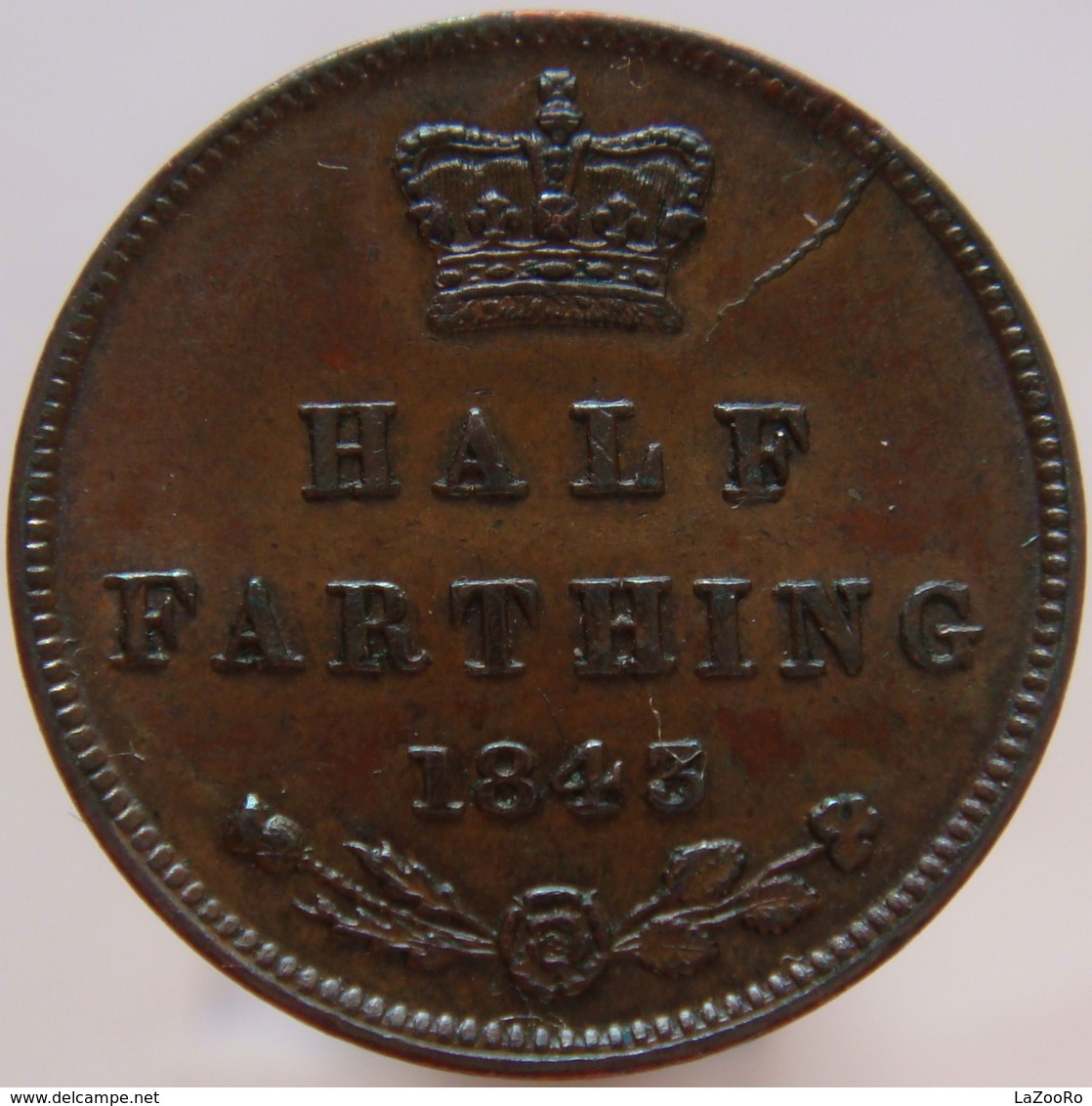 LaZooRo: UK Great Britain 1/2 Farthing 1843 UNC - A. 1/4 - 1/3 - 1/2 Farthing