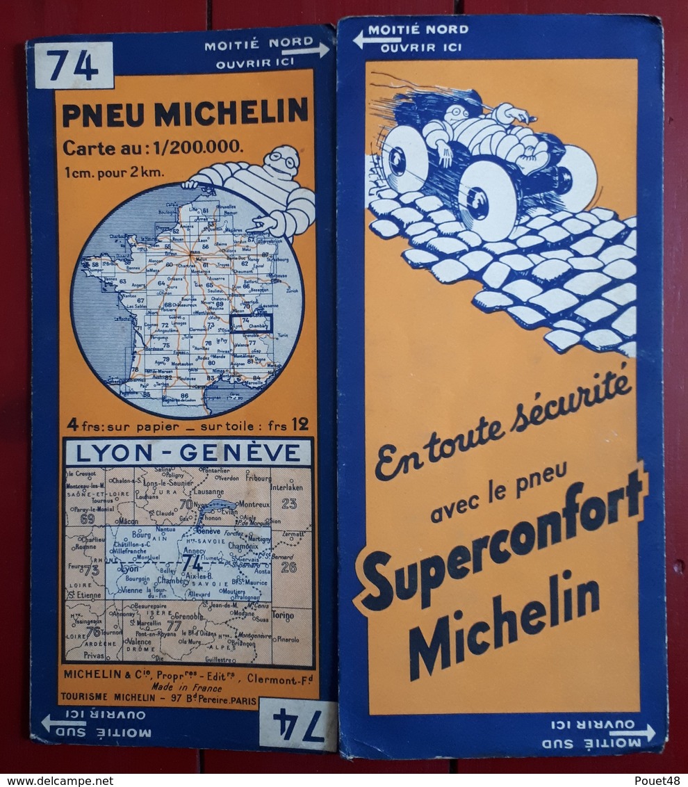 Carte Routière MICHELIN - N° 77: LYON - GENEVE - Callejero