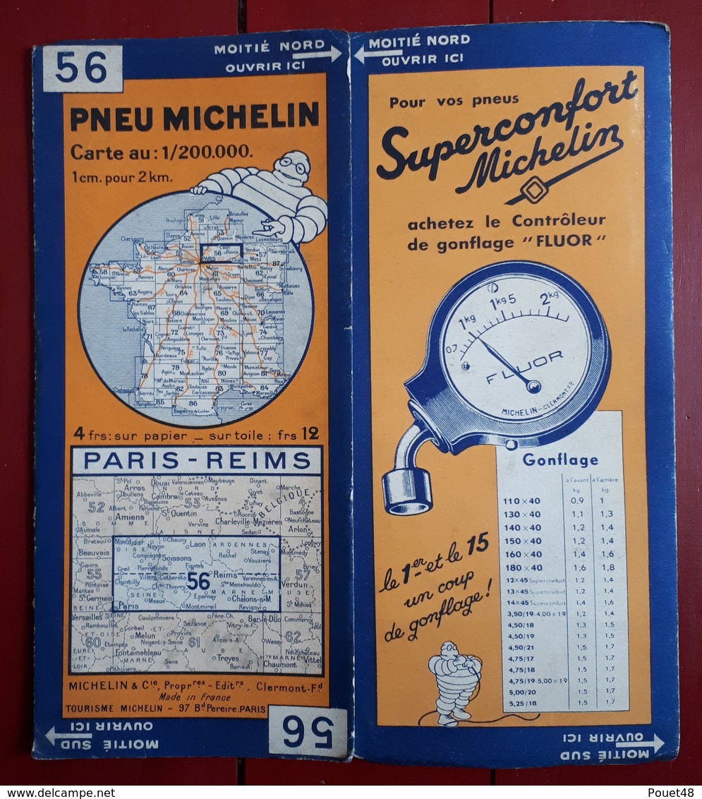 Carte Routière MICHELIN - N° 56: PARIS - REIMS - Cartes Routières