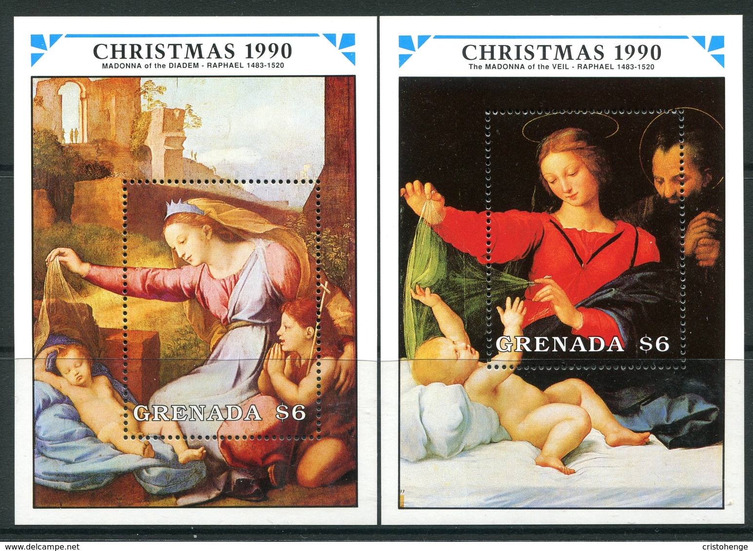 Grenada 1990 Christmas MS Set MNH (SG MS2185a+b) - Grenada (1974-...)