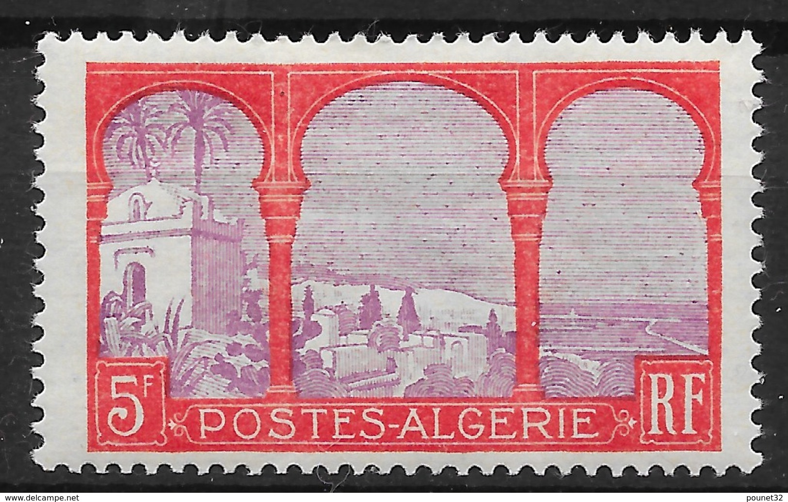 ALGERIE 5F ROUGE & VIOLET N° 56 NEUF * GOMME AVEC CHARNIERE - Neufs