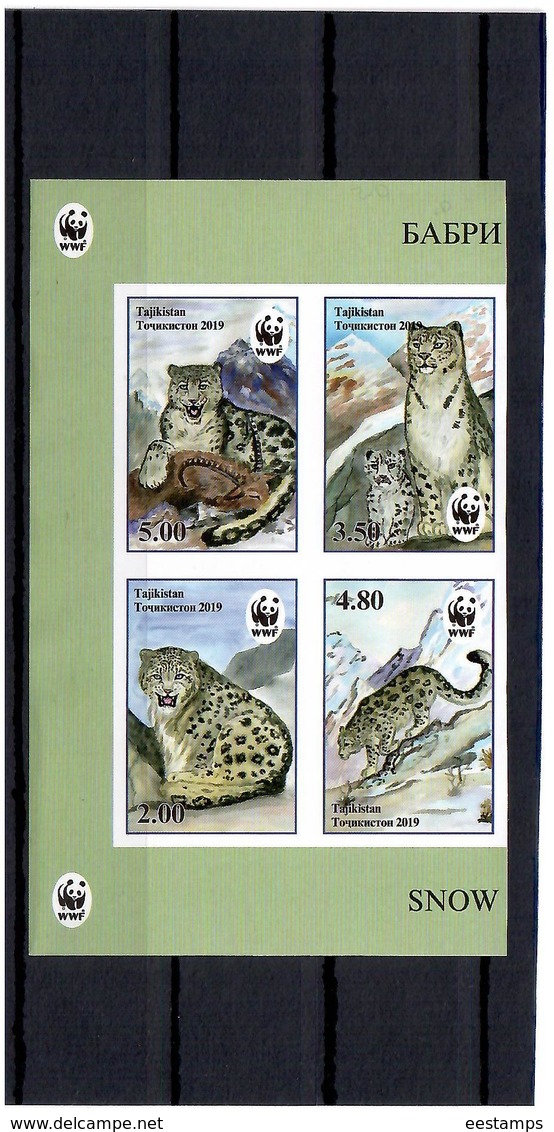 Tajikistan. 2019 WWF Snow Leopard(Mountains). Imperf. 4v:2.00,3.50,4.80,5.00 - Tadzjikistan