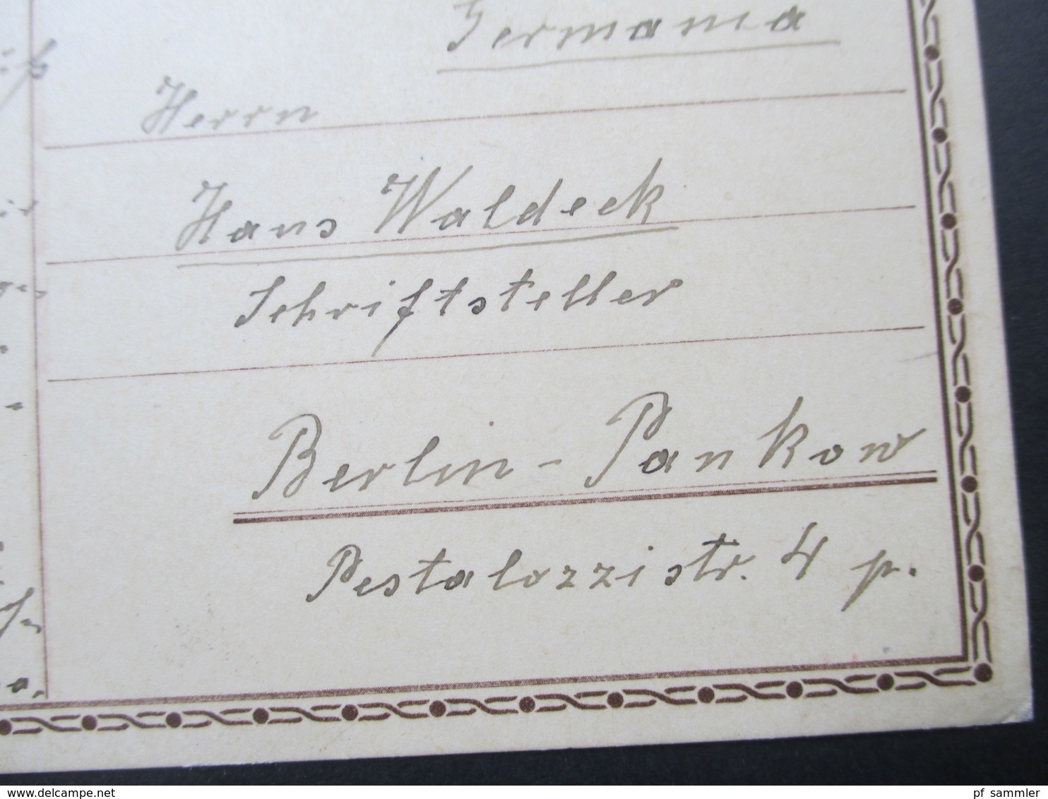 Rumänien 1939 GA Mit Zusatzfrankatur Stempel Sibiu 1 Nach Berlin Pankow An Den Schriftsteller Hans Waldeck Social Philat - Cartas De La Segunda Guerra Mundial