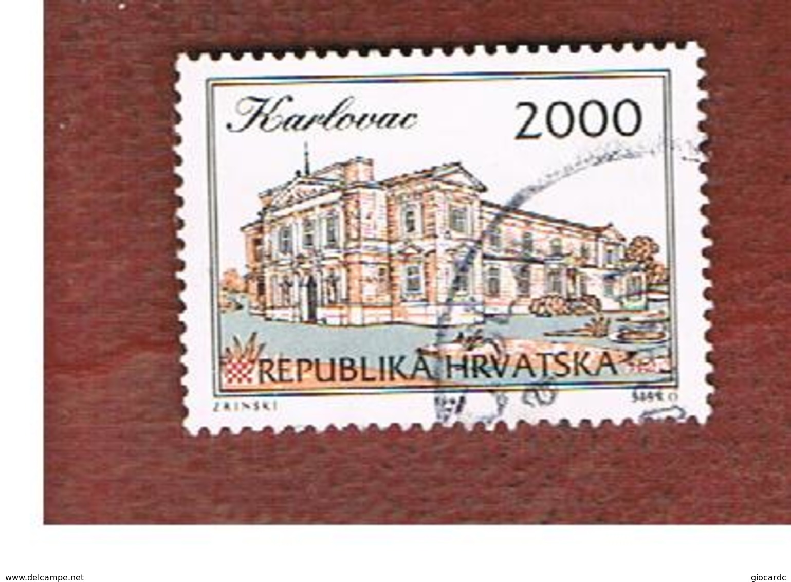 CROAZIA (CROATIA)  - SG 212  -  1993 CROATIAN TOWNS: KARLOVAC   -   USED - Croazia