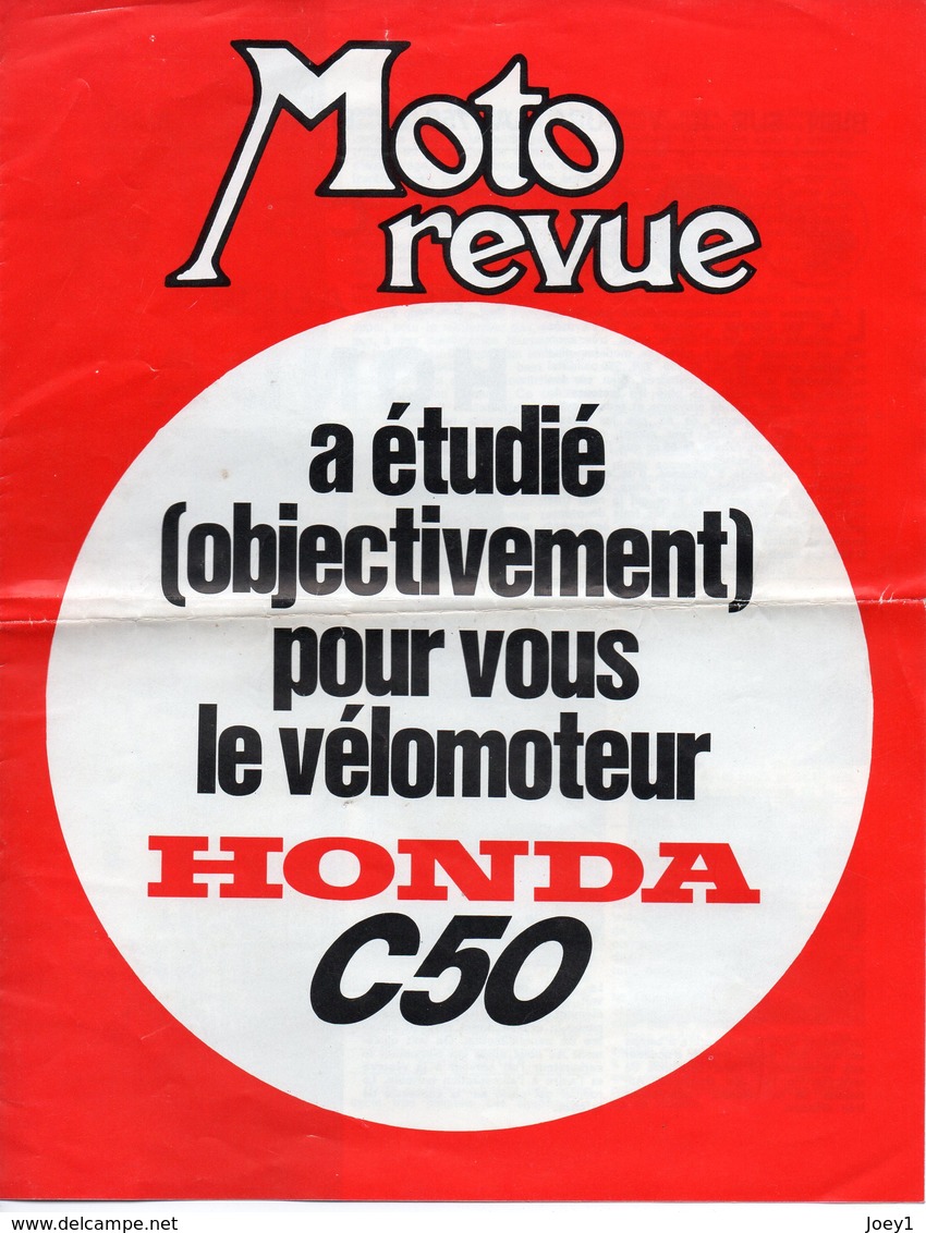 1 Dépliant Moto Revue Concernant Le Vélomoteur Honda C50 Format A4 - Motor Bikes