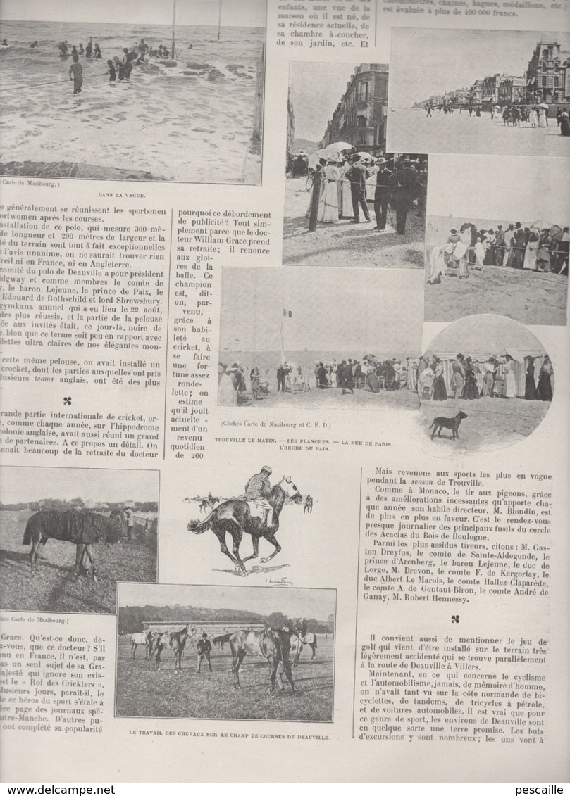 LA VIE AU GRAND AIR 01 09 1898 - ROI DES BELGES DEAUVILLE - TROUVILLE - SOMMET MONT BLANC - CYCLISME COURSE DE 72 HEURES - Magazines - Before 1900