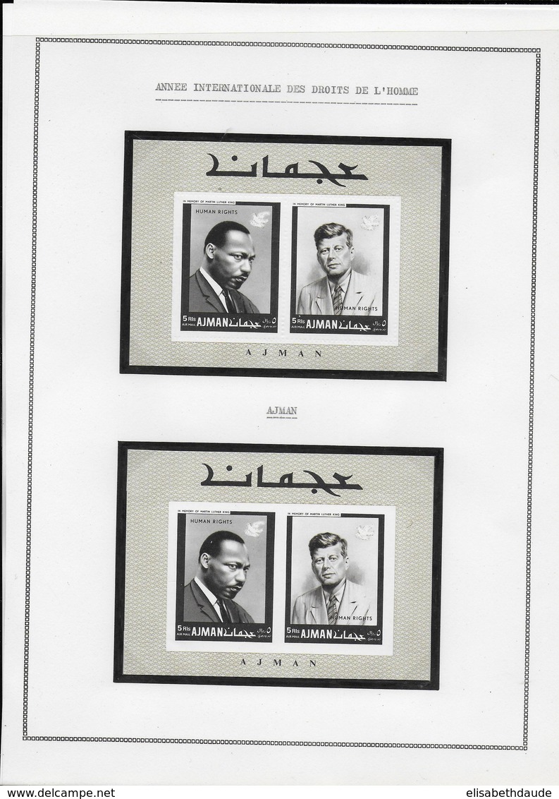 1968 - 20° ANNIVERSAIRE DROITS DE L'HOMME - HUMAN RIGHTS - SUBERBE COLLECTION 49 PAGES * MLH dont TAAF...+ BLOCS