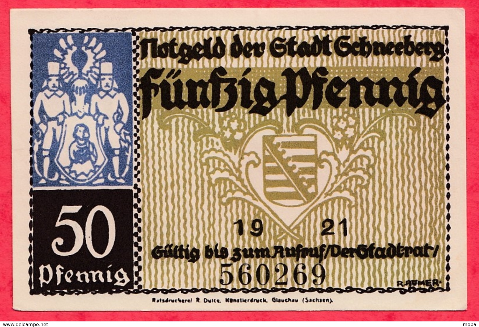 Allemagne 1 Notgeld De 50 Pfenning Stadt Schneeberg Dans L 'état N °3706 - Collections