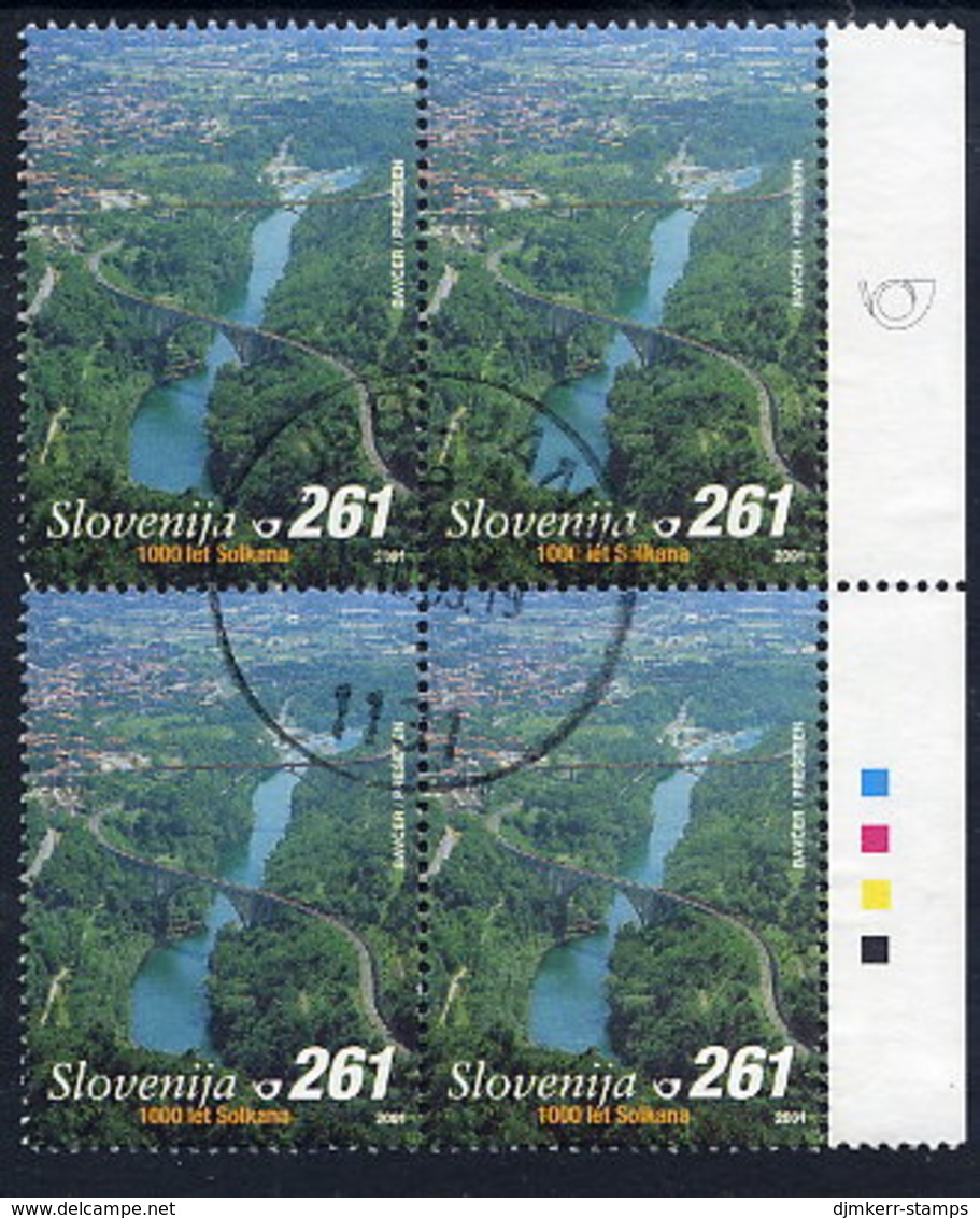 SLOVENIA 2001 Millenary Of Solkan Block Of 4 Used. Michel 349 - Slovenia