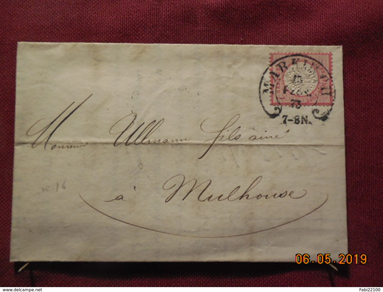 Lettre De 1873 D'Allemagne à Destination De Mulhouse - Lettres & Documents