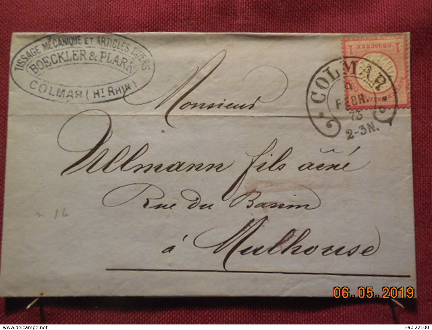 Lettre De 1873 D'Allemagne à Destination De Mulhouse - Lettres & Documents