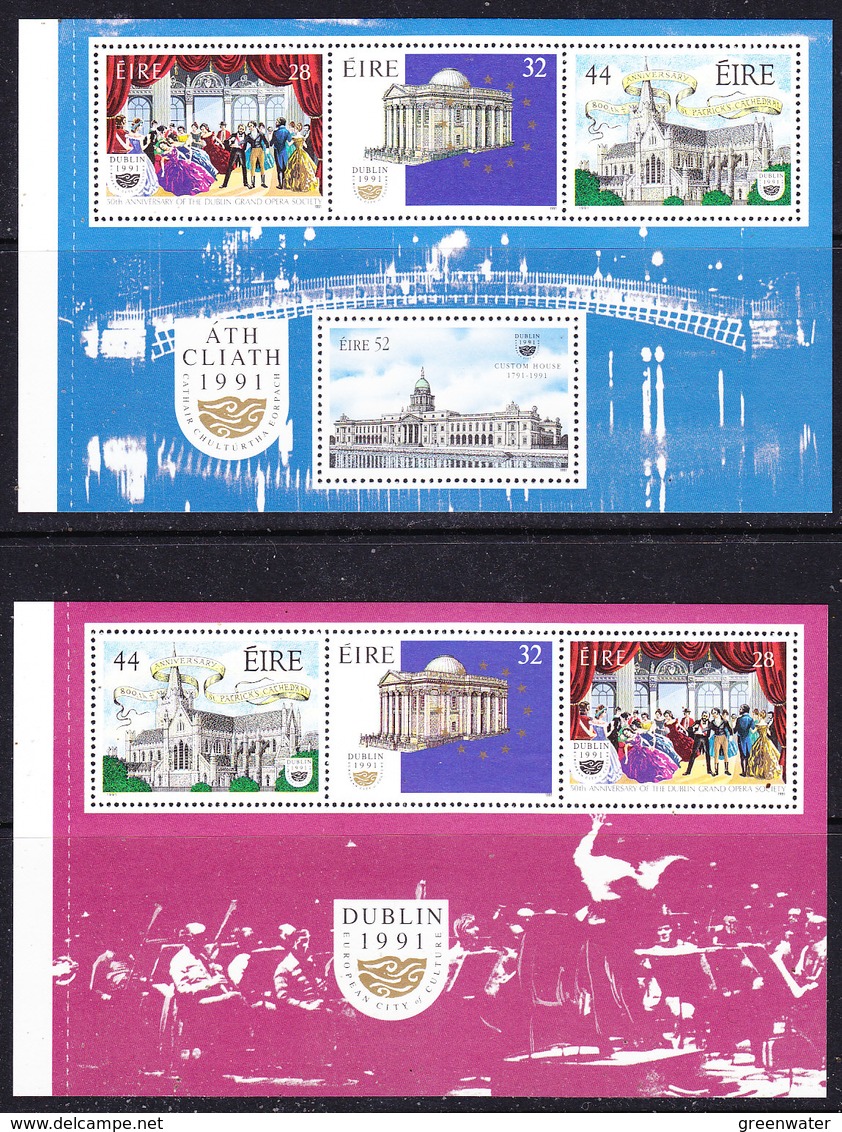 Ireland 1991 Dublin European City Of Culture 2 Booklet Panes ** Mnh (42648B) Promotion - Postzegelboekjes