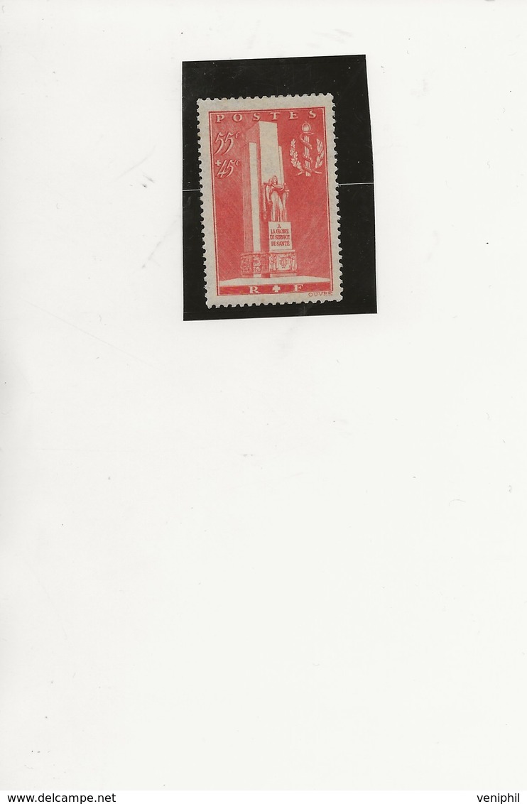 TIMBRE N° 395 NEUF SANS CHARNIERE -ANNEE 1938  - COTE : 25 € - Unused Stamps