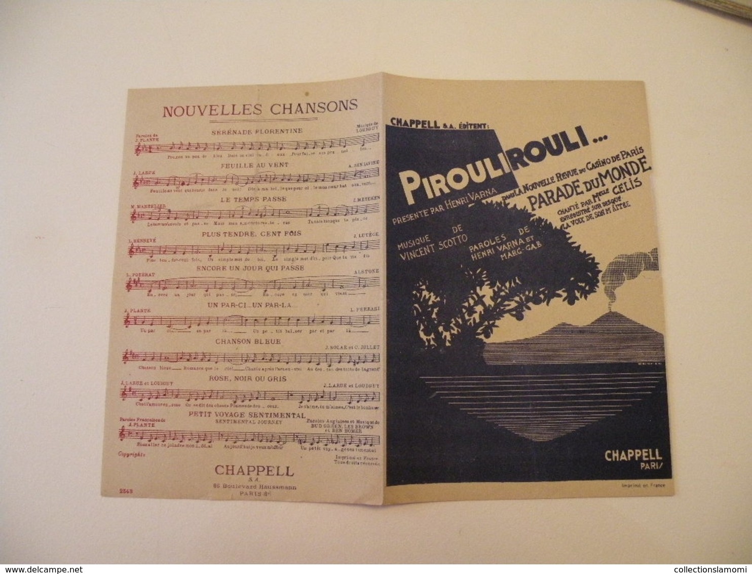 Piroulirouli (Melle Celis)-(musique Vincent Scotto) (paroles H. Varna, Marc Cab) (Partition)1935 - Chansonniers