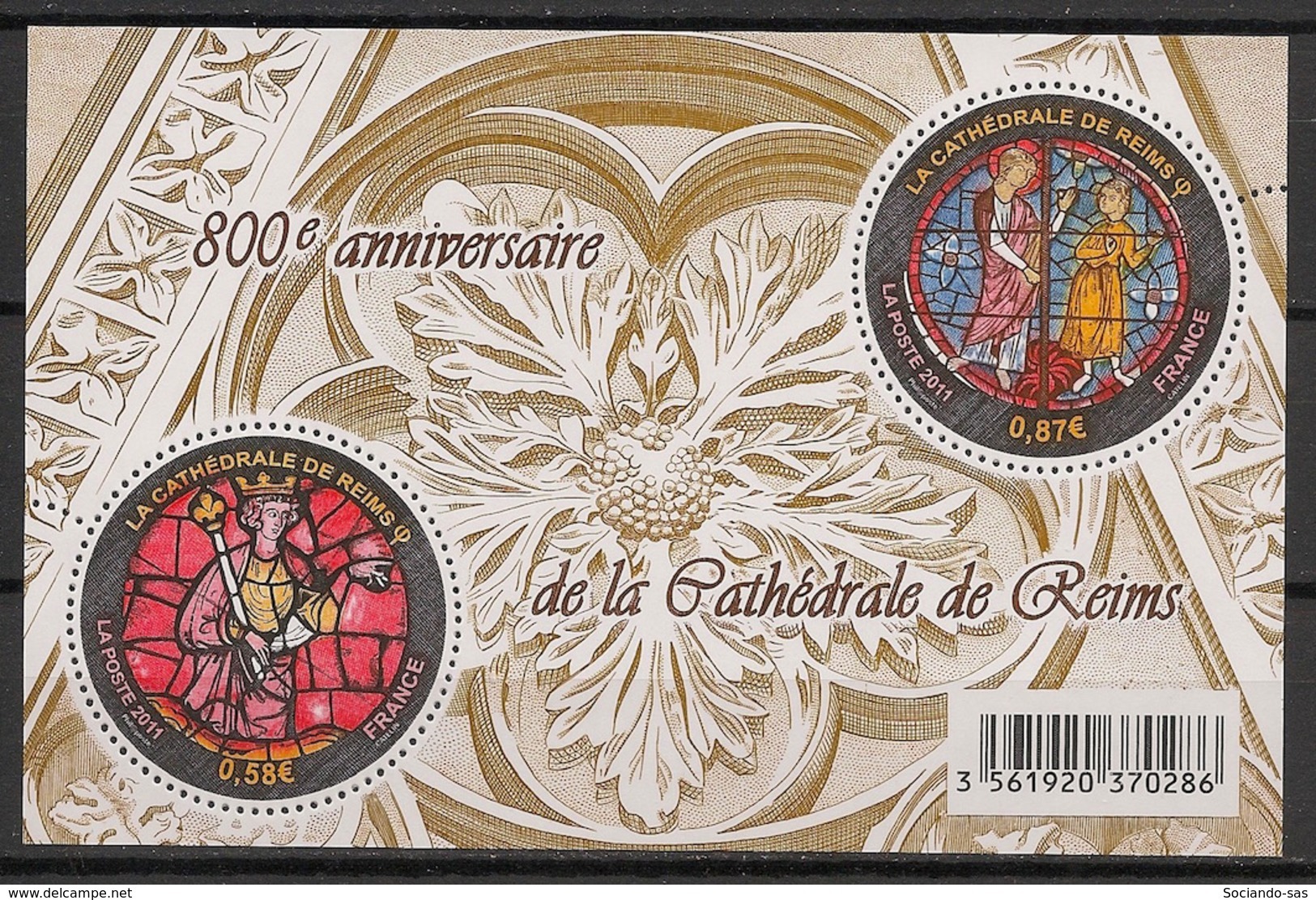 France - 2011 - Bloc Feuillet BF N°Yv. F4549 - Cathédrale De Reims - Neuf Luxe ** / MNH / Postfrisch - Ungebraucht
