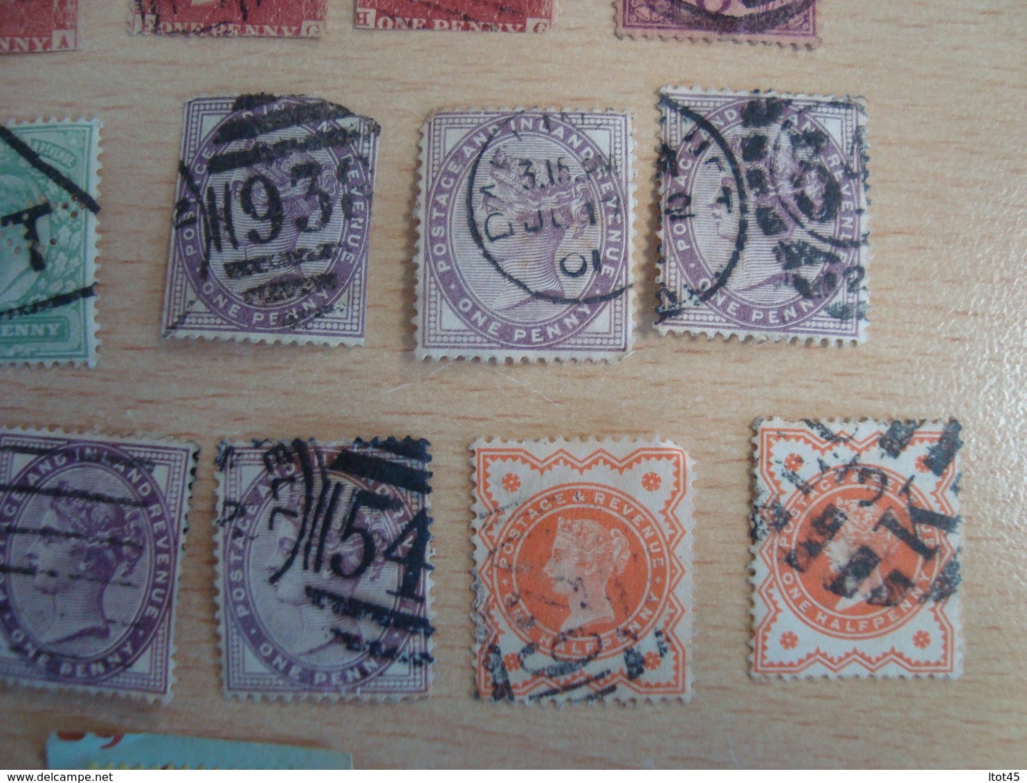 LOT DE 48 TIMBRES DIVERS GRANDE-BRETAGNE ONE PENNY POSTAGE & REVENUE ....