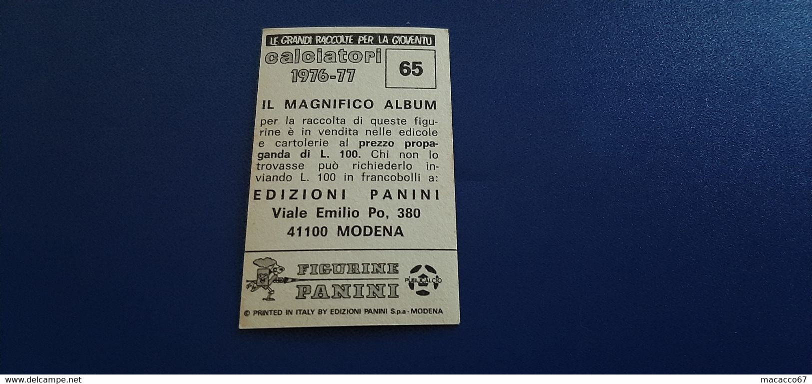 Figurina Calciatori Panini 1976/77 - 065 Tendi Fiorentina - Edizione Italiana