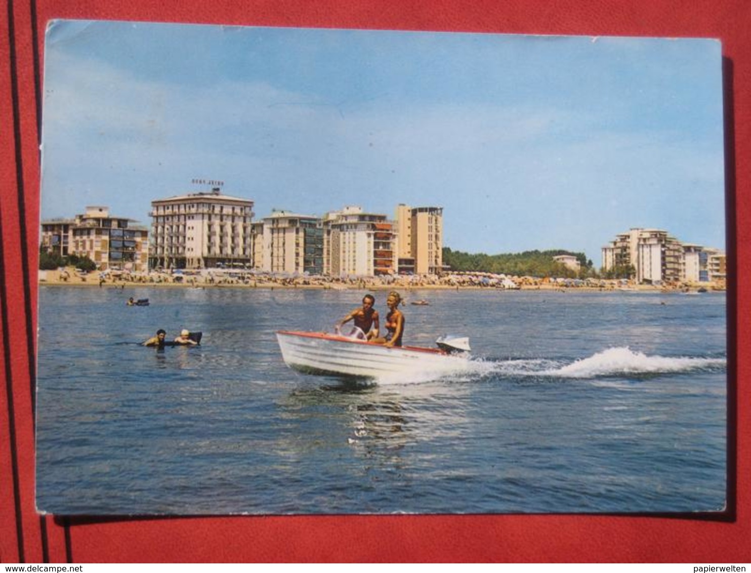 Jesolo (Venezia) Lido - La Spiaggia / Hotel Faro, Motorboot 1965 - Sonstige & Ohne Zuordnung