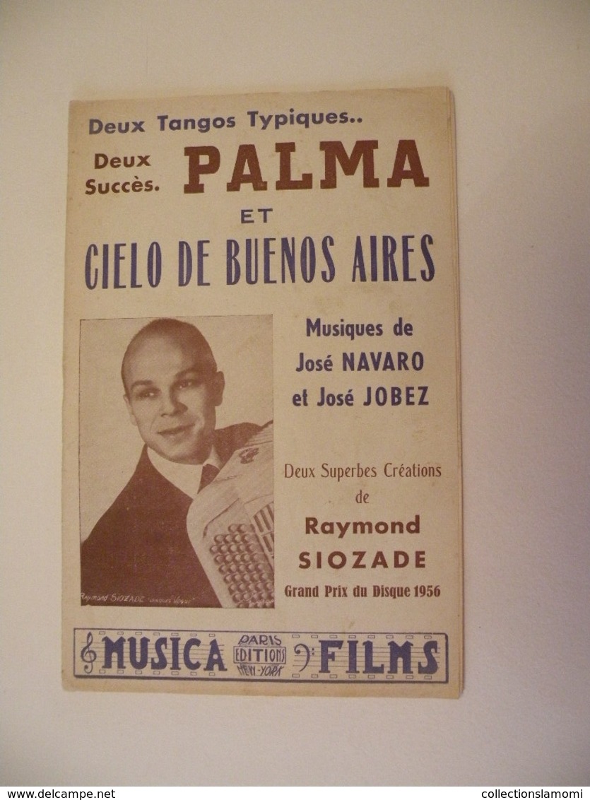 Palma Et Ciélo De Buenos Aires (Deux Tangos)-(musique GastonClaret) (paroles Syam) (Partition)1954 - Autres & Non Classés