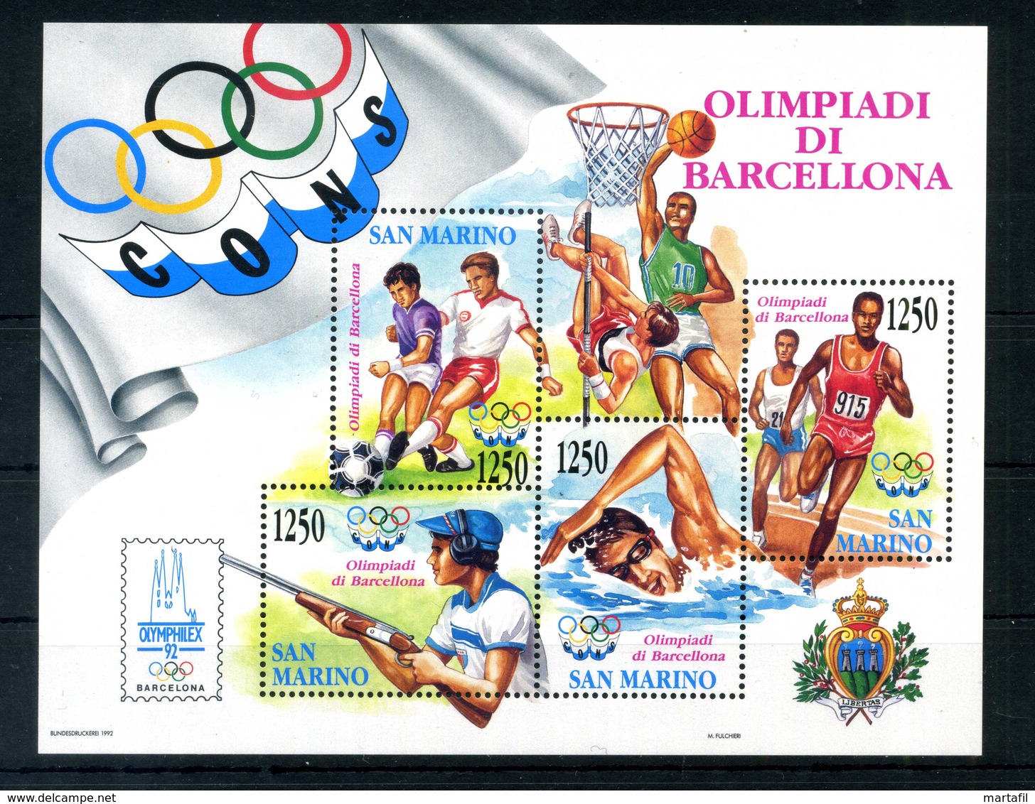 1992 SAN MARINO BF35 MNH ** - Blocchi & Foglietti