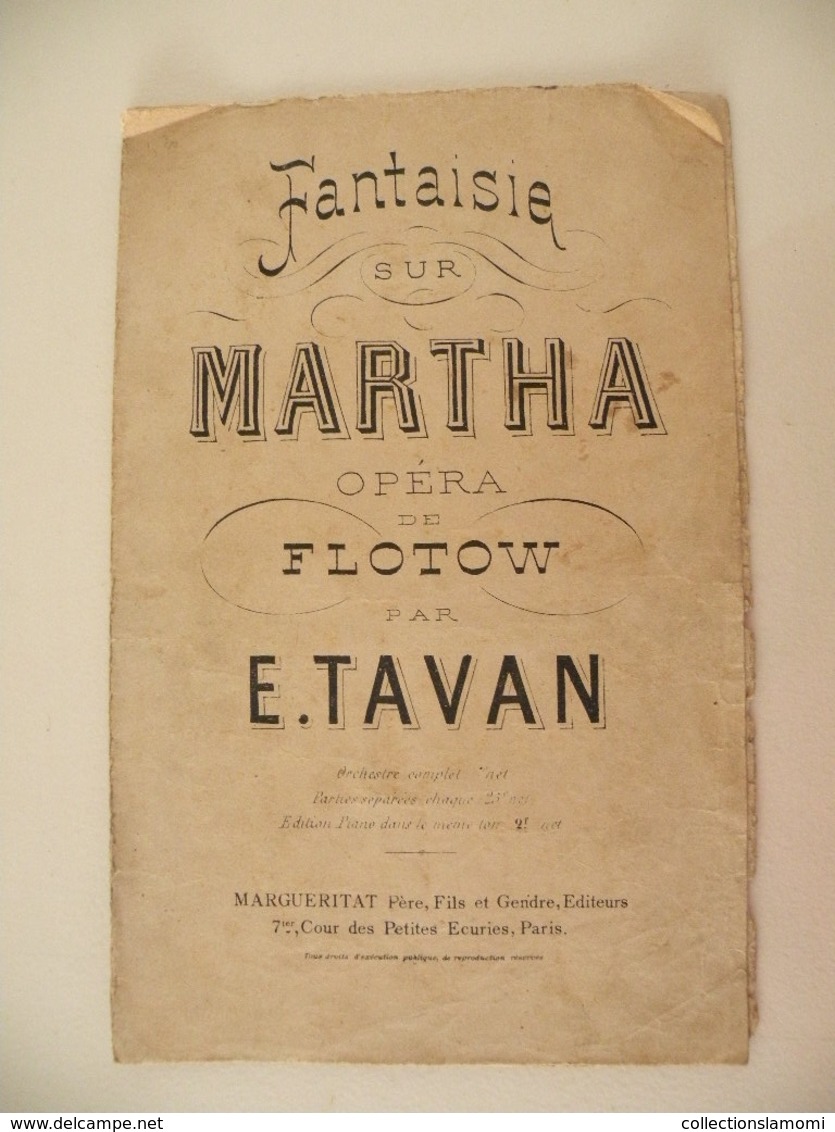 Fantaisie Sur Martha (E. Tavan)-(Opéra De Flotow) (Partition) - Opéra