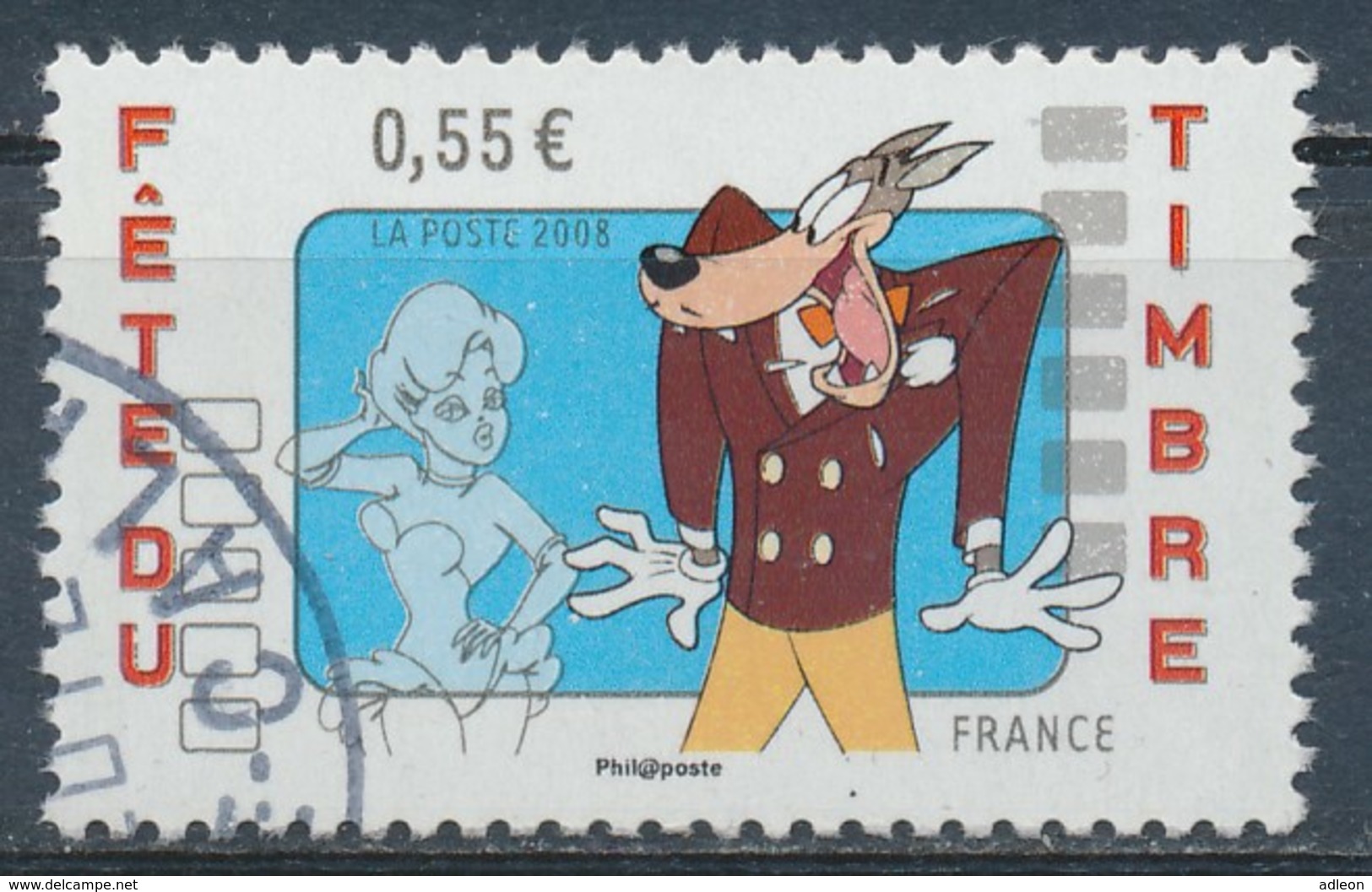 France - Fête Du Timbre 2008 Tex Avery YT 4148 Obl. Cachet Rond - Oblitérés