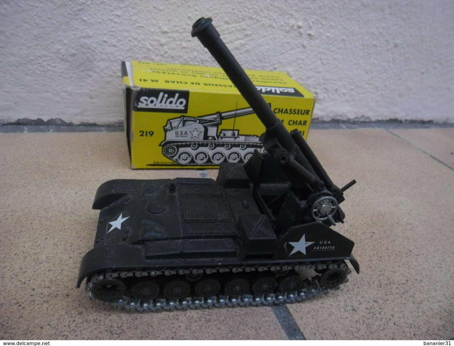 SOLIDO - CHASSEUR DE CHAR M 41 Auto Moteur Canon De 155 Made In France USA Army Ref. 219 échelle 1:50 @ No China ! - Tanks