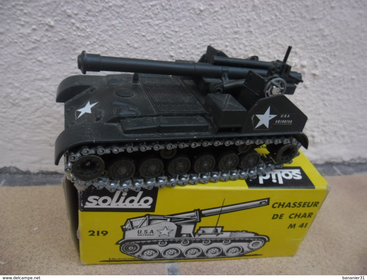 SOLIDO - CHASSEUR DE CHAR M 41 Auto Moteur Canon De 155 Made In France USA Army Ref. 219 échelle 1:50 @ No China ! - Tanks