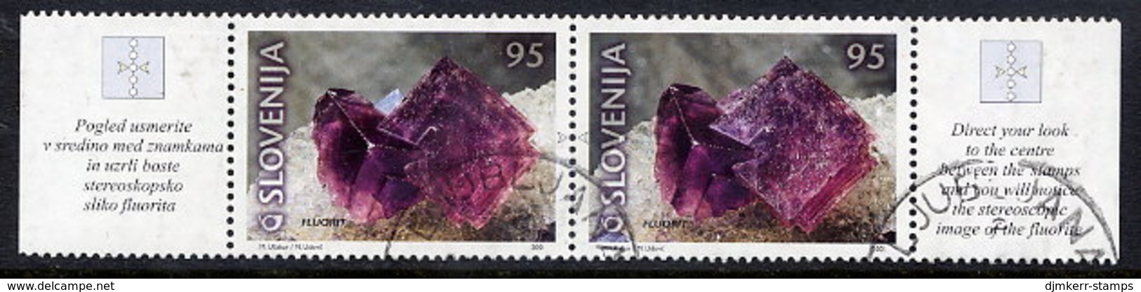 SLOVENIA 2001 Mineral: Fluorite Used Pair. Michel 345-46 - Slowenien
