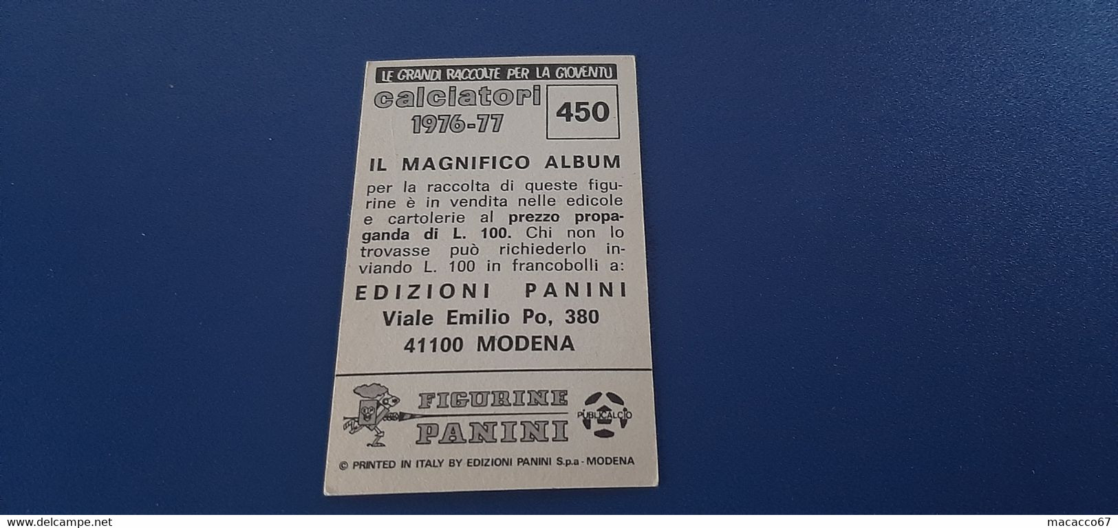 Figurina Calciatori Panini 1976/77 - 450 Mosaico Verona - Edizione Italiana