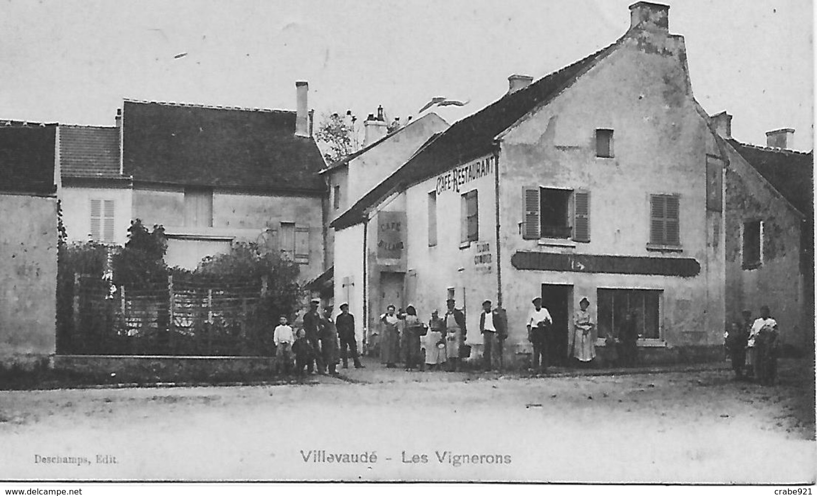 77 VILLAVAUDE CAFE RESTAURANT LES VIGNERONS  LES HABITANTS   TRES RARE - Otros & Sin Clasificación